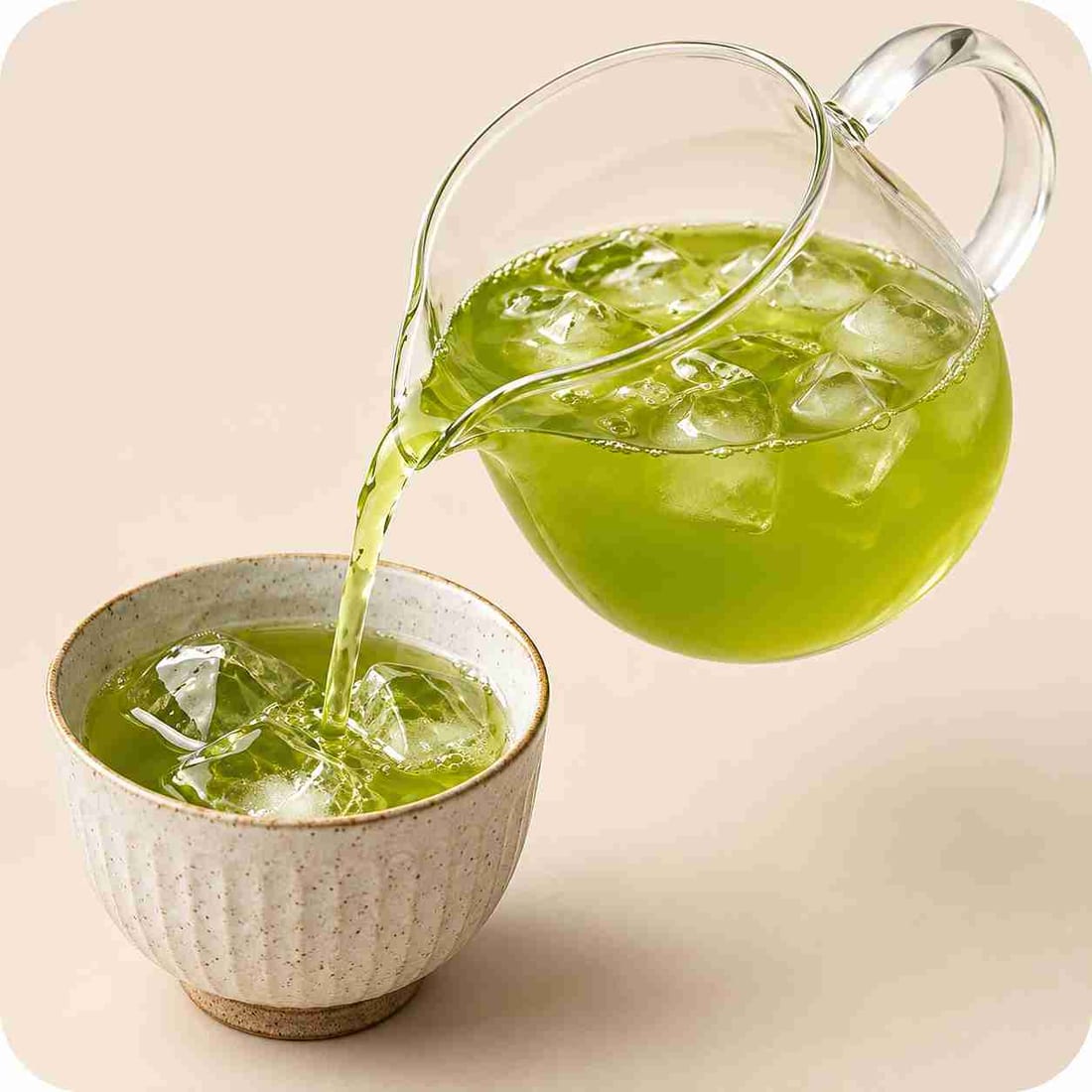 Iced Sencha with Matcha Powder