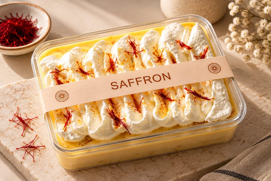 Milk saffron cake